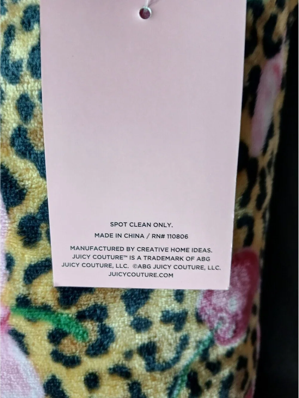 NWT Juicy Couture Cherry Leopard Print Juicy Logo Body Pillow Y2K McBling 20x48
